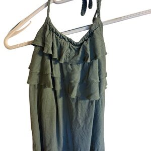 Banana Republic Olive Ruffled Tank Top